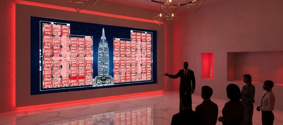 تابلوی فروش رفته در نمایشگاه پروژه دبی